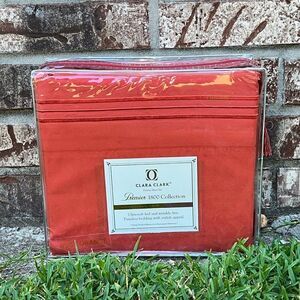 NEW 1800 Thread Count: RUST Color, Deep Pockets, Premier 4 Piece Bed Sheet Set